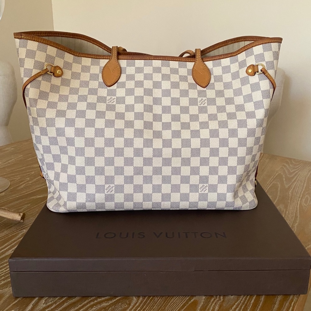Louis Vuitton Damier Azur Neverfull GM Tote Bag